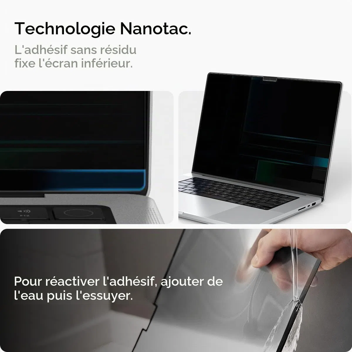 Spigen SafeView Filtre de Confidentialité pour MacBook Pro 14 Pouces (M5 Pro/M5 Pro Max(2026)/M5(2025)/M4 series/M3 series/M2 series/M1 series), 1 Unité, Anti-espion, Avec chiffon de nettoyage et étui
