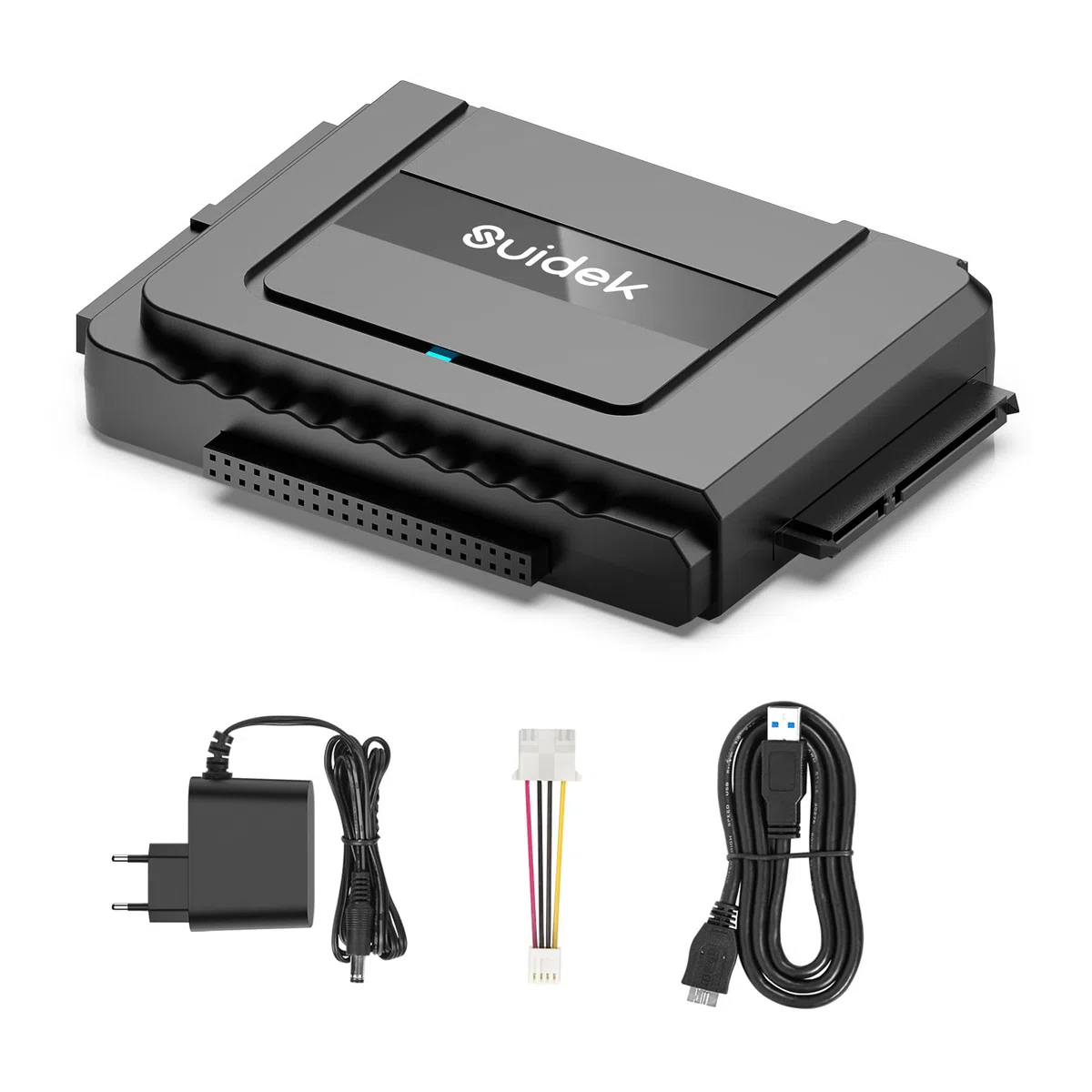 SUIDEK Convertisseur USB 3.0 vers SATA - Lecteur de Disque Dur Externe SATA vers IDE pour Disque Dur HDD/SSD 2,5"/3,5", Adaptateur IDE vers USB C Compatible avec Lecteur Optique