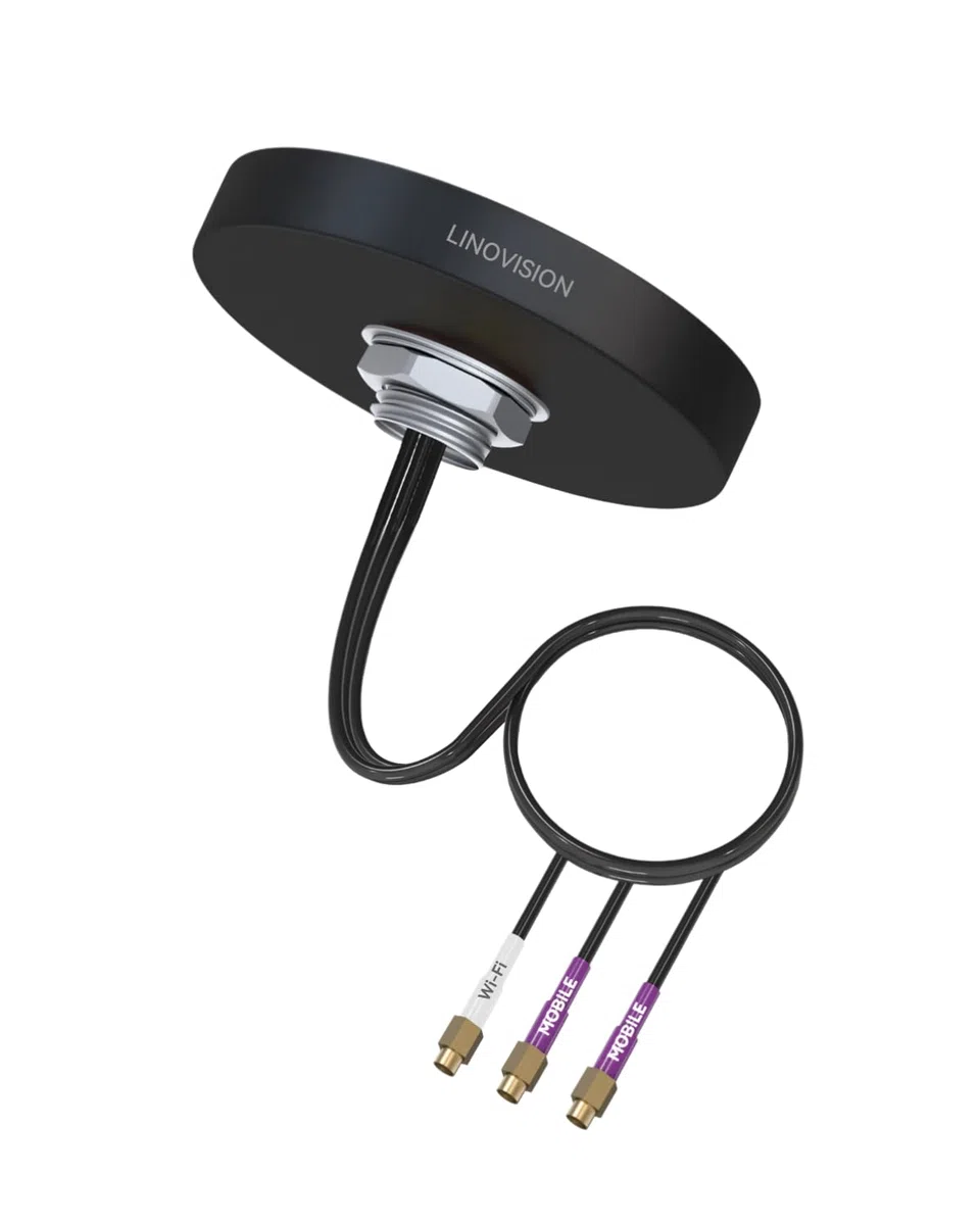 LINOVISION Antenne 3-en-1 4G LTE MIMO et Wi-FI, 2X 4G LTE et 1x Wi-FI Double Bande, Connecteur SMA, pour IOT-R32, IR302, RUT241/RUT240