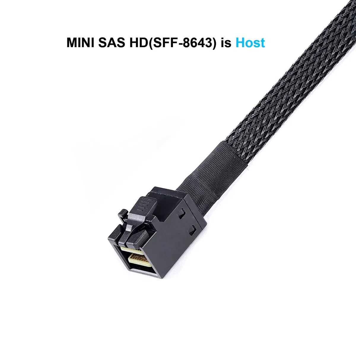 ADCAUDX Câble Mini-SAS vers SAS : 0,5 m SFF-8643 vers SAS SFF-8643 vers SFF-8482 Connecteur 4X SFF-8482 avec câble adaptateur d'alimentation SATA (1,6 FT)