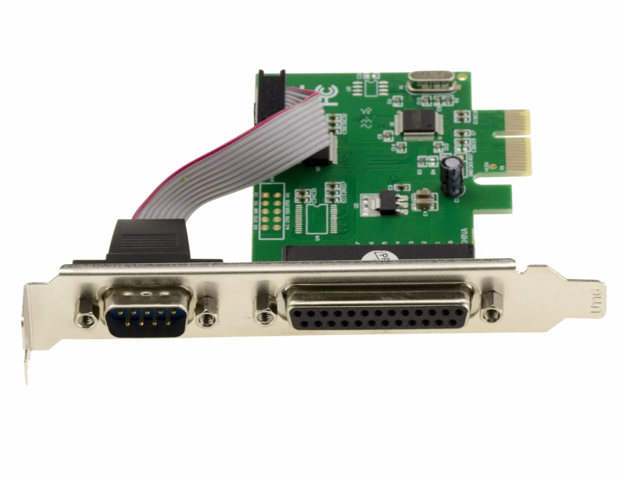 KALEA-INFORMATIQUE Carte contrôleur PCI Express PCIe Combo 1 Port série COM RS232 DB9 et 1 Port parallèle LPT DB25 avec Chipset WCH382L