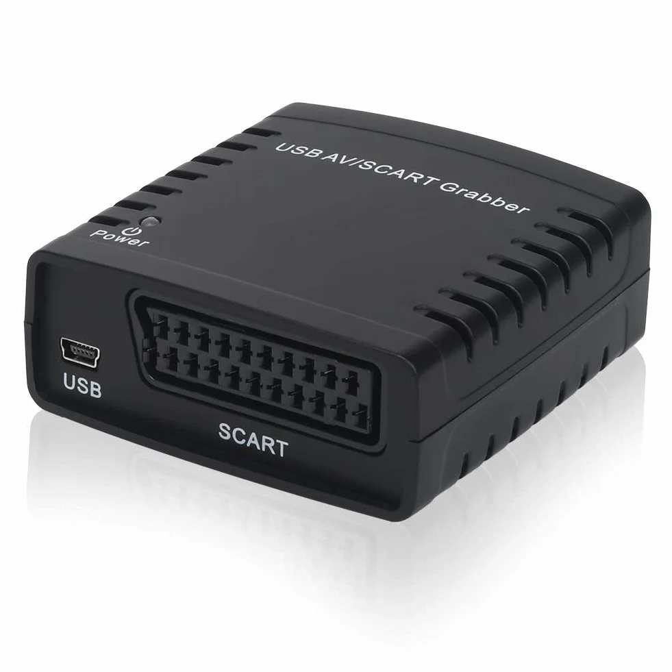 Rybozen Carte de Capture Vidéo Grabber Transfère Le Format TV Hi8 VHS vers DVD,Scart vers USB,Enregistreur Audio et vidéo pour Windows 7,8,10,11 / Mac OS Convertisseur analogique en numérique