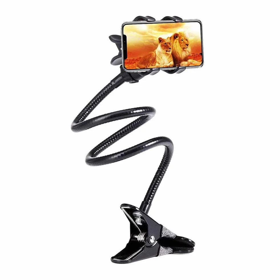 Ausla Support de Webcam avec Col de Cygne Flexible, 58,4 cm, Bras Réglable 360°, Clip Universel pour GoPro et Téléphone, Vis 1/4