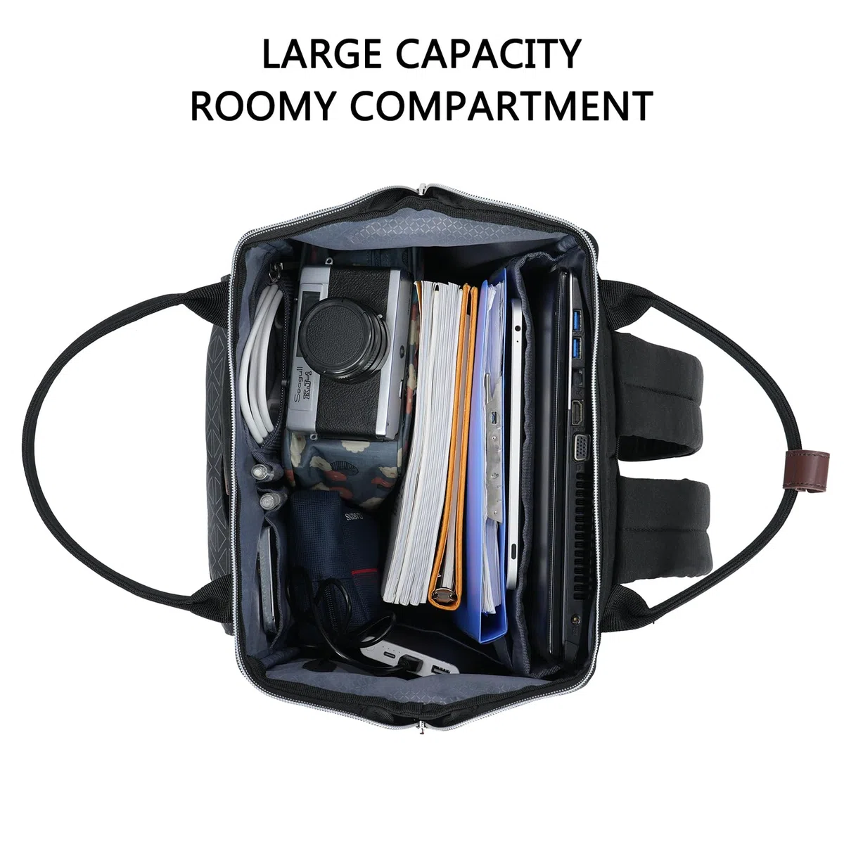 KROSER Sac à Dos pour Ordinateur Portable 15.6" Sac à Dos pour Ordinateur Scolaire Élégant avec Port de Chargement USB Sac Imperméable pour Voyage/Affaires/Collège/Femme/Homme