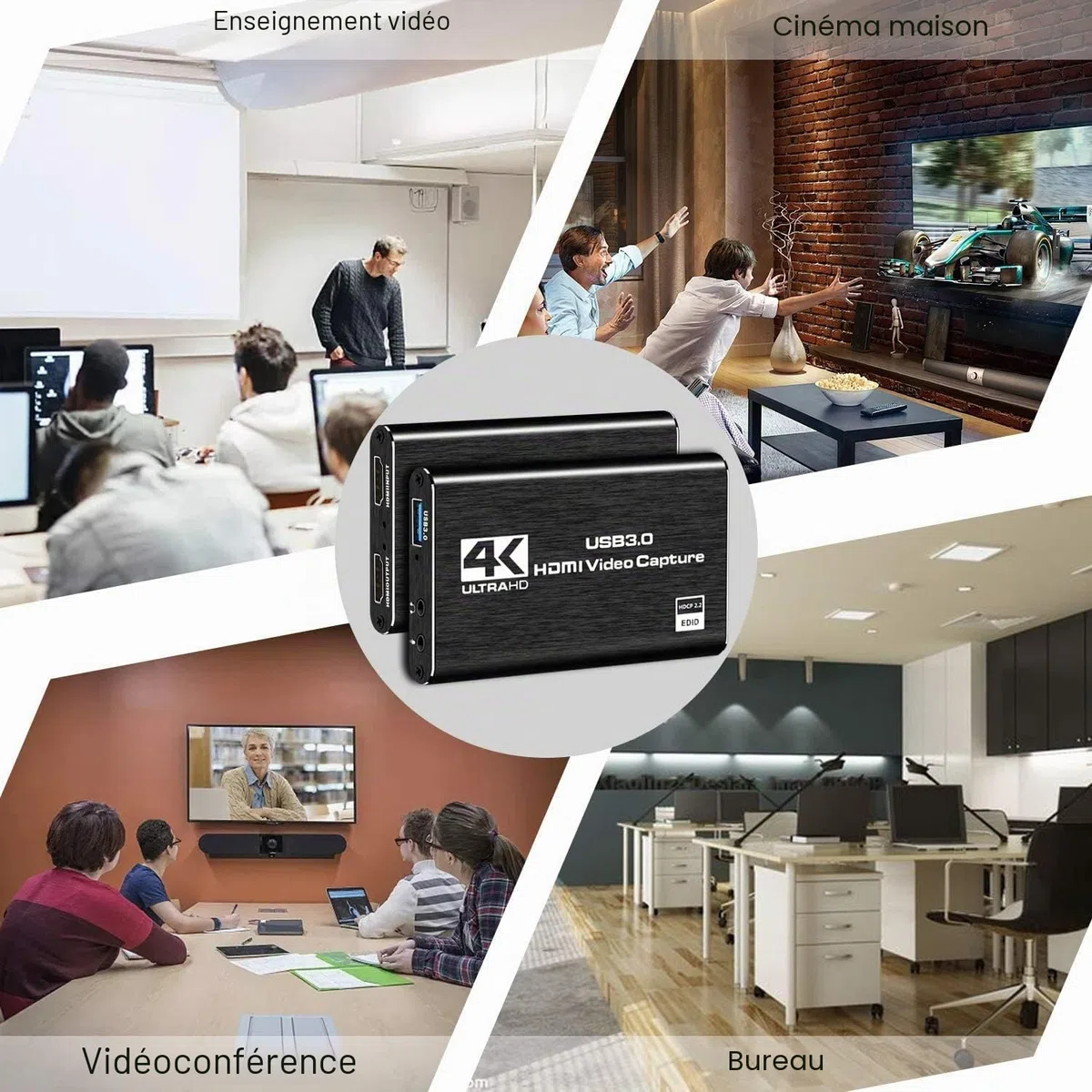 Carte de capture vidéo HDMI Azuxreza pour commutateur, 4K pour le streaming avec USB 3.0 et 2K 30 FPS Game Capture pour Nintendo Switch/PS5/Xbox/PS4/Steam Deck