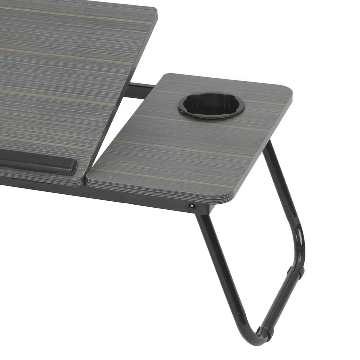Table de Lit Pliable pour Ordinateur Portable 55x32cm Plateau Multifonction avec Porte-Gobelet Bureau Portable pour Lecture Petit-Déjeuner (Noir)