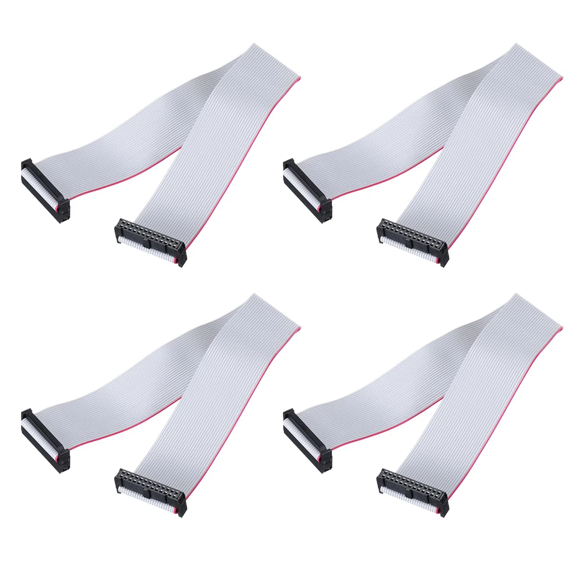 sourcing map Lot de 4 câbles plats IDC, pas de 2,54 mm, 33 mm de large, 30 cm de long, 26 broches FC vers FC pour PC, écrans LED