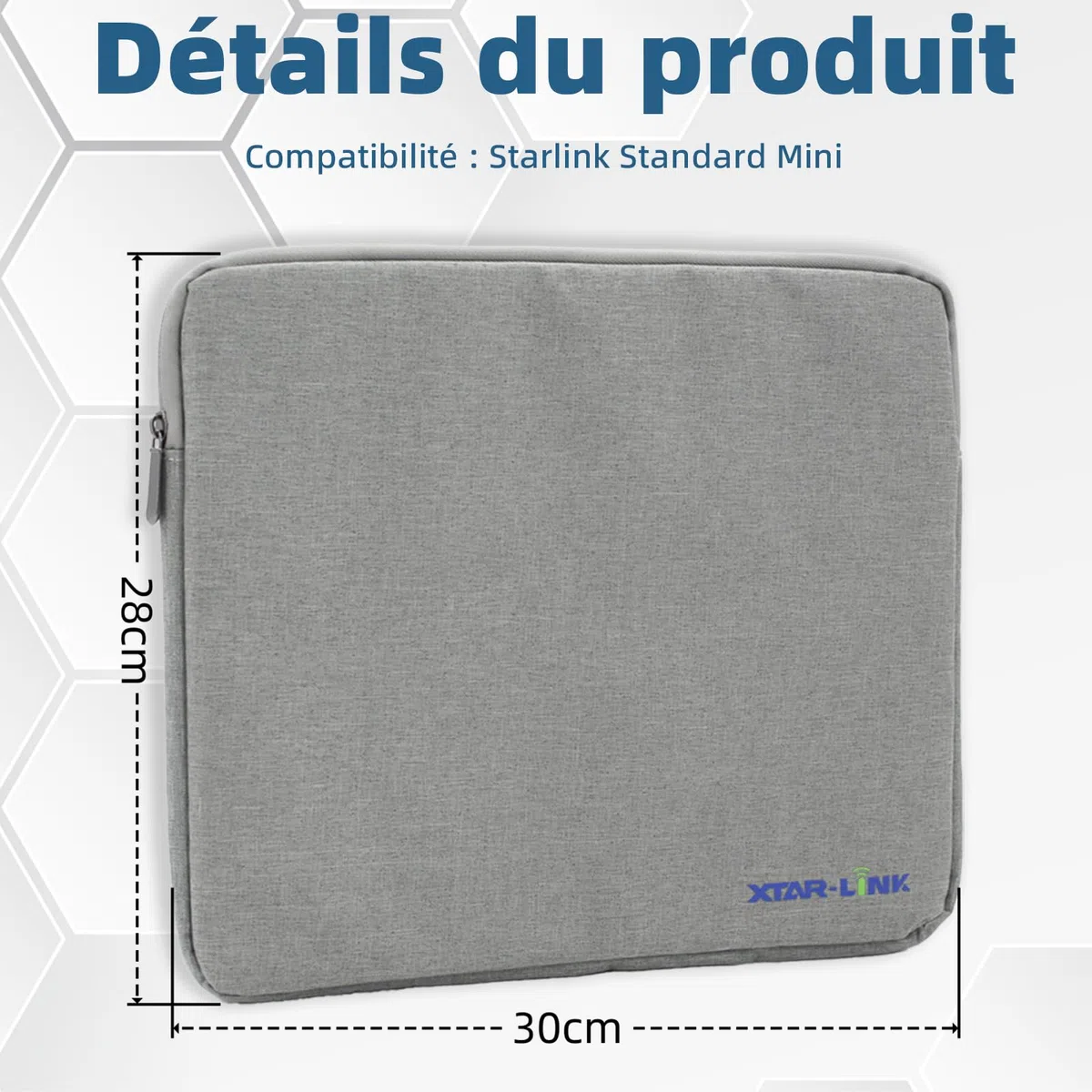 Starlink Mini Dish Sac de transport étanche pour antenne satellite, sac de transport pour camping-car, camping et aventure en plein air, gris, aucun