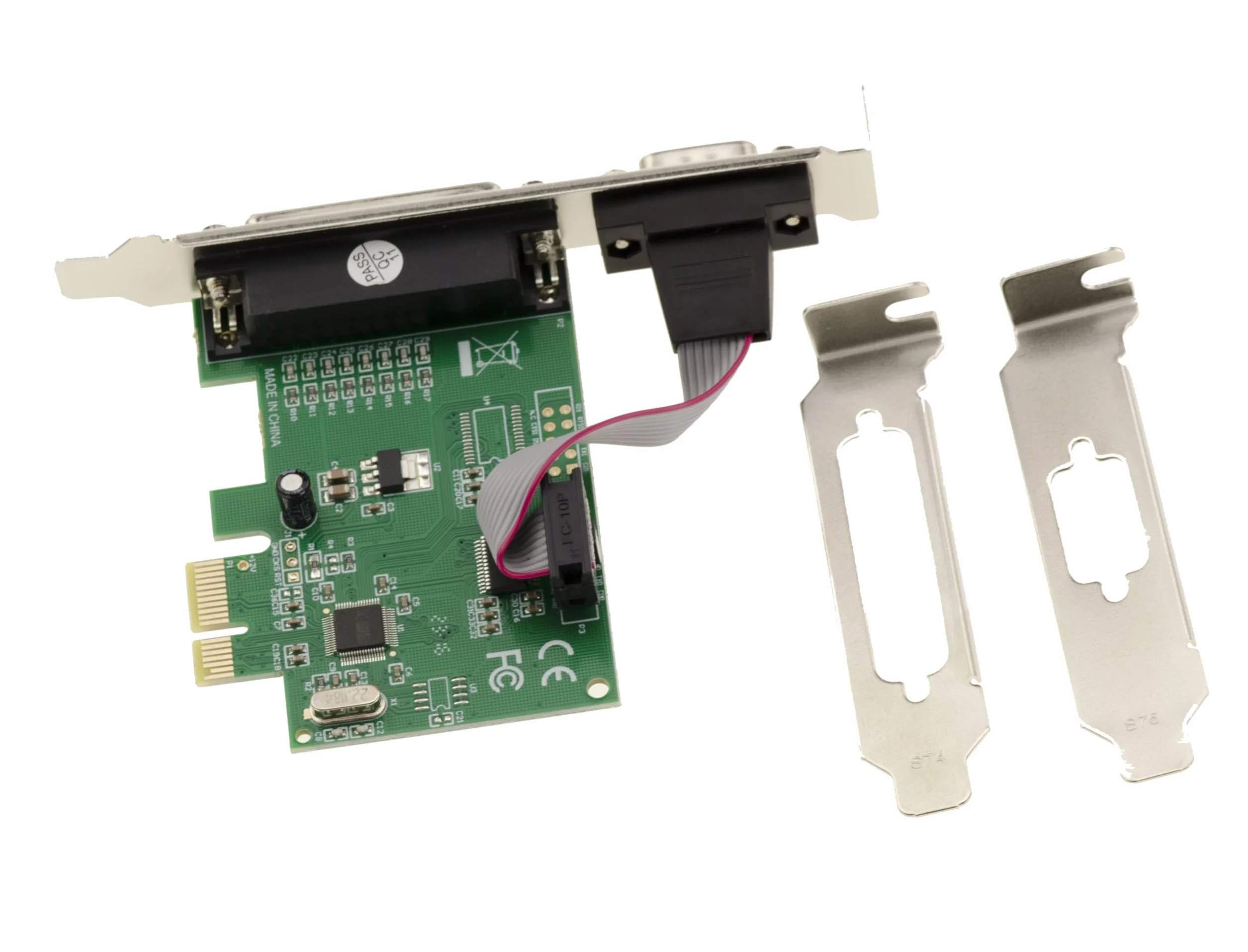 KALEA-INFORMATIQUE Carte contrôleur PCI Express PCIe Combo 1 Port série COM RS232 DB9 et 1 Port parallèle LPT DB25 avec Chipset WCH382L