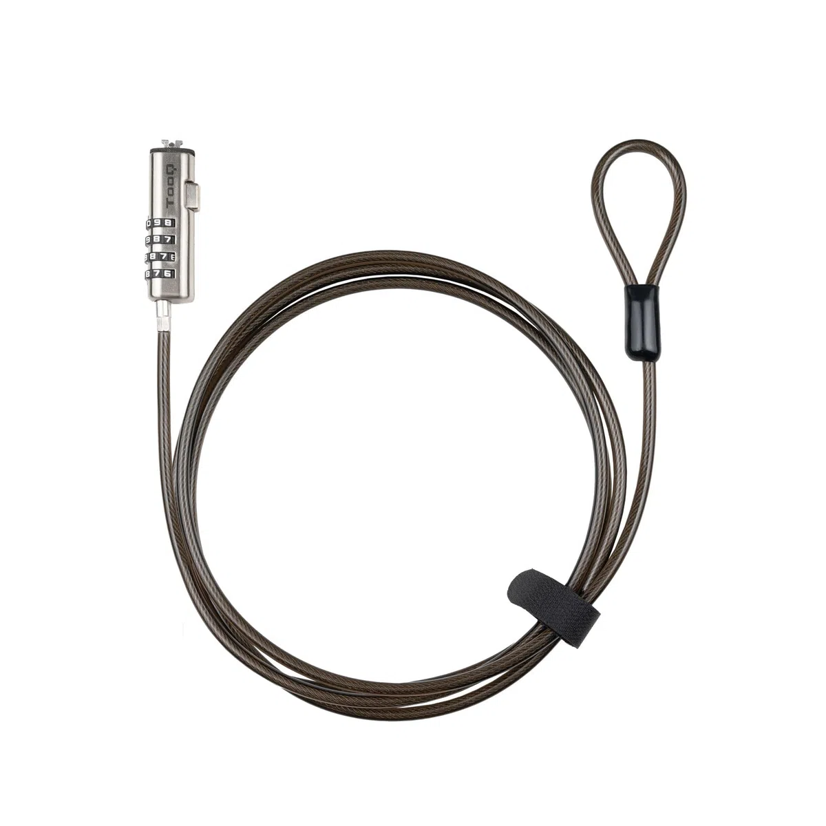 TOOQ TQCLKC0035-G - Câble de sécurité à fente de type nano avec combinaison pour ordinateurs portables 1,5 mètres, gris foncé