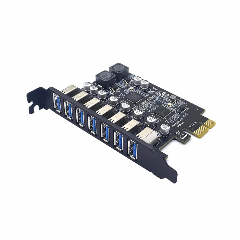 Carte Adaptateur USB 3.2 7 Ports Pour Contrôleur Avant, PCI-E Express, Extension PCIe Interne - Connexion 7 Appareils Pour Windows XP/7/8/10/11/Linux