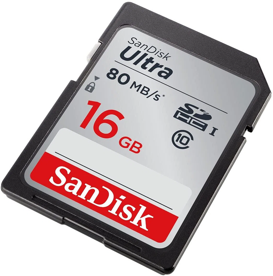 Carte Mémoire SDHC 16 Go SanDisk Ultra jusqu'à 80 Mo/s, Classe 10