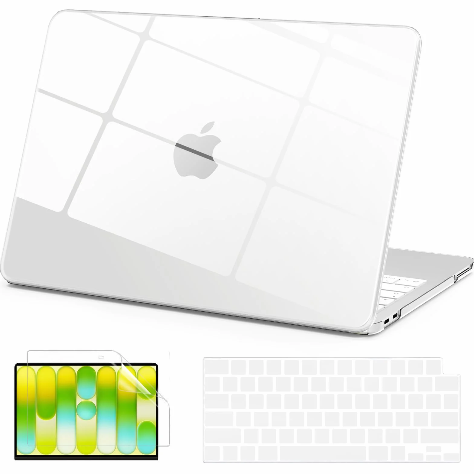 AKIT Compatible avec MacBook Neo 13" Version 2026, Coque Rigide en Plastique Ultra Fine pour Ordinateur Portable + Protecteur d'écran + Protection de Clavier pour MacBook Neo 13" A3404, Transparent