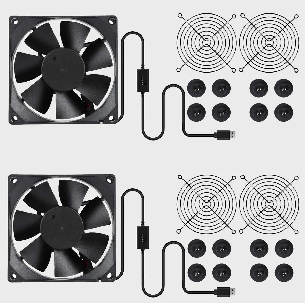 upHere ventilateur pc 80mm USB Silencieux Fan 5V Trois Vitesse Réglable ventilateur de Refroidissement pour PC/Xbox/Playstation/TV Box,etc.