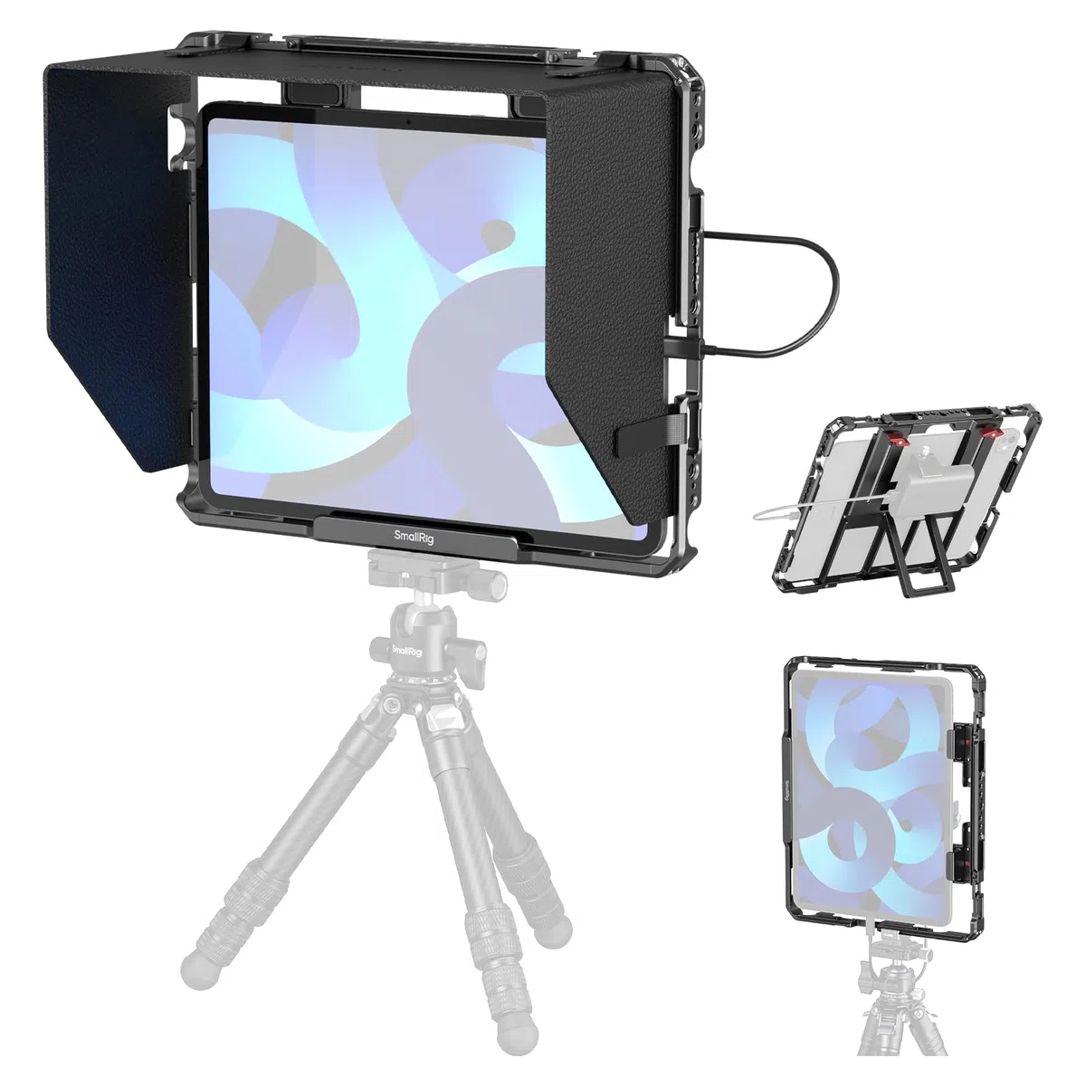 SMALLRIG Cage Métallique Universelle pour iPad, Adaptateur de Montage pour Trépied, Compatible pour iPad Pro, Air, Mini, sauf pour Pro 12.9" 1st/2nd Generation, avec Trous 1/4"-20, 3/8"-16 -MD5059