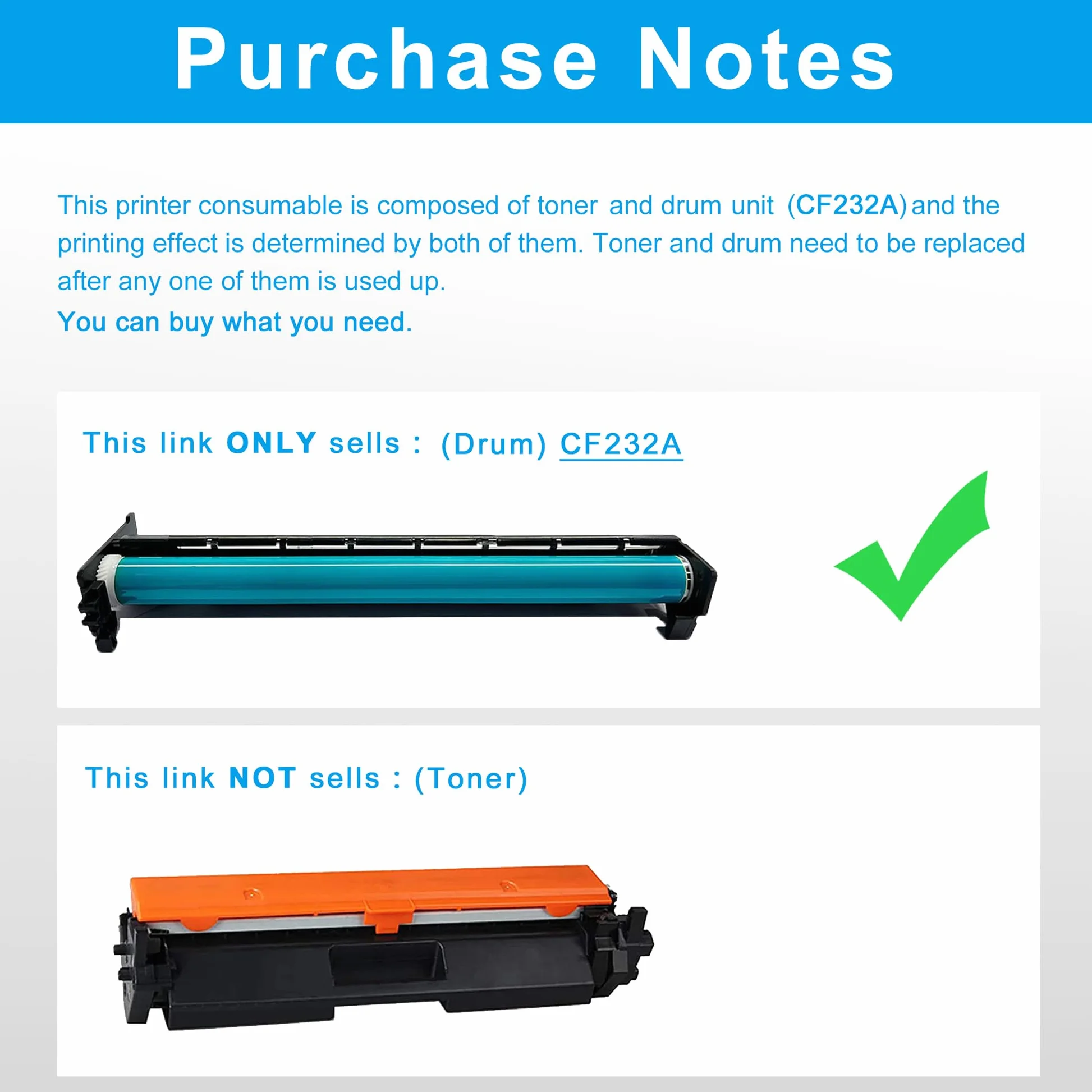 LCL Tambour Compatible 32A CF232A (1 Noir) Remplacement pour HP LaserJet Pro M203d M203dn 203dw M230fdw M230sdn MFP M227 MFP M227d MFP M227fdn MFP M227fdw MFP 227sdn Printer