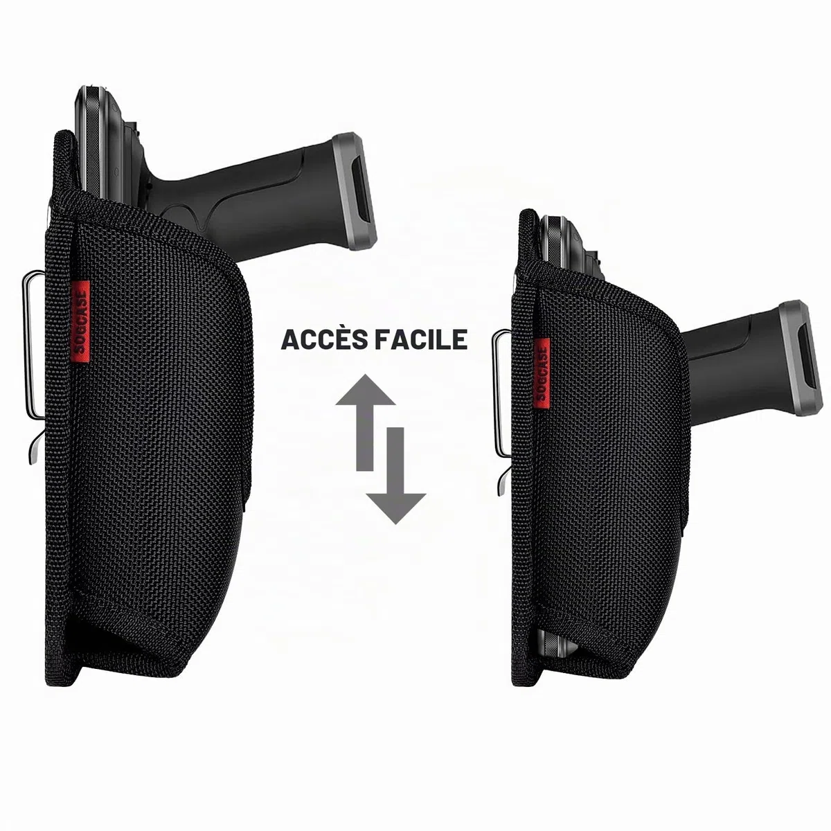 Série de poignée d'étui de Scanner – Qualité épaisse, Grande, Robuste, Clip de Ceinture en métal Robuste, Durable, adapté à la Poche, Compatible avec Code-Barres Zebra, Noir