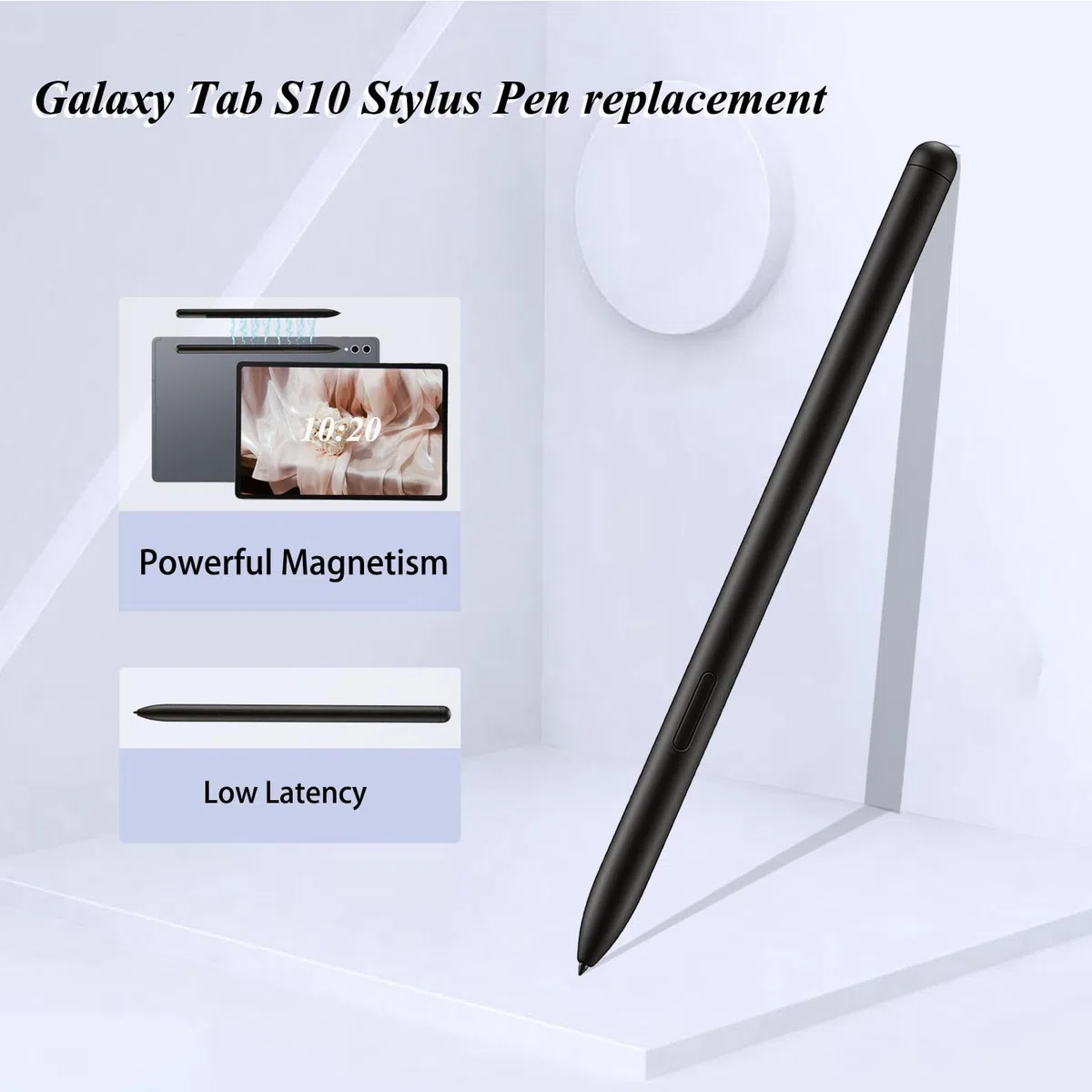 Stylet de rechange pour Galaxy Tab S10 S (sans Bluetooth) pour Samsung Galaxy Tab S10/Tab S10+/Tab S10 Plus/Tab S10 Ultra/Tab S10 Lite Stylet avec pointe gratuite, noir