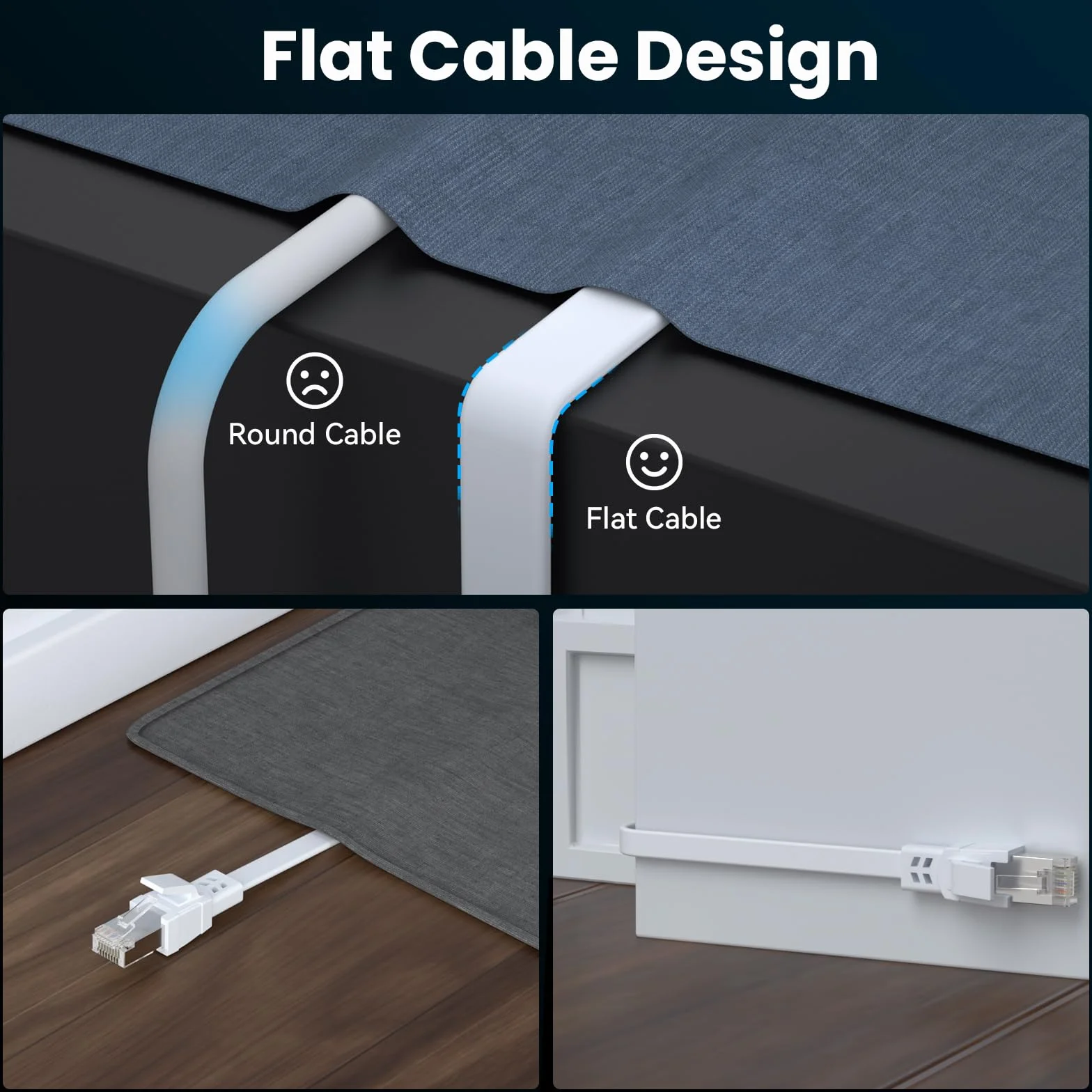 Câble Ethernet Cat8 0,5m 10 Pièces, 40 Gbit/s 2000 MHz Câble Réseau Gigabit LAN Haute Vitesse Avec RJ45 et Connecteur Plaqué or Câble Internet pour Routeur, pour Laptop, pour TV - Blanc
