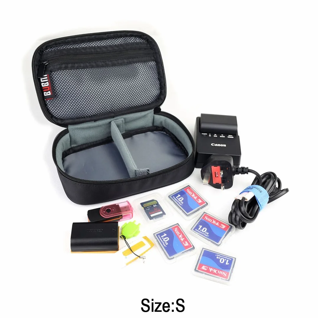 BUBM 3pcs/Set Waterproof Universal Electronics Accessories Travel Organizer Carrying Case Camera Lens Charger Cable Organiser Triple Set(Large, Medium, Small)-Black