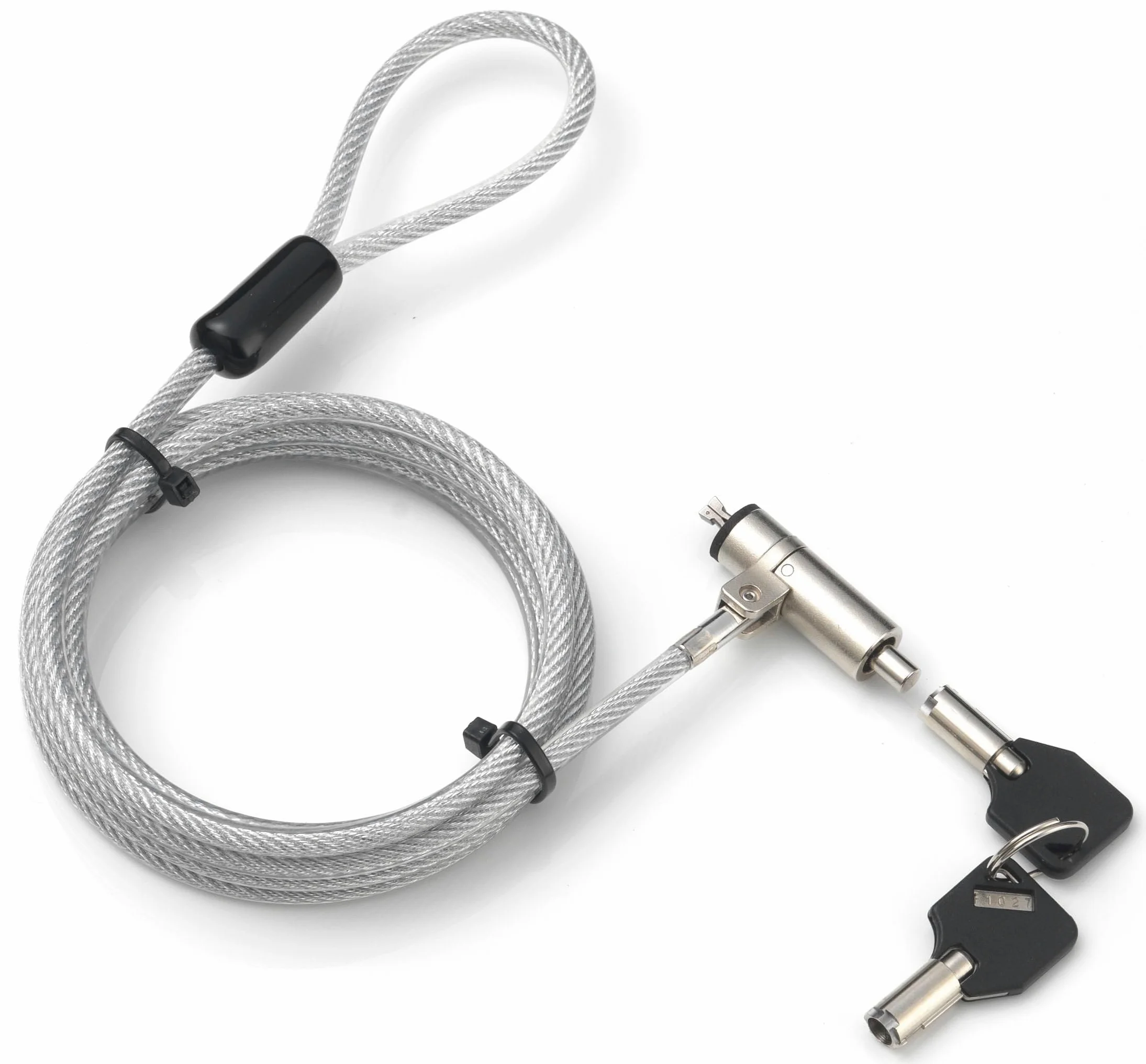 Techly 108262 Cadenas avec système de sécurité Wedge-Lock pour ordinateur portable Câble 1,8m Argent