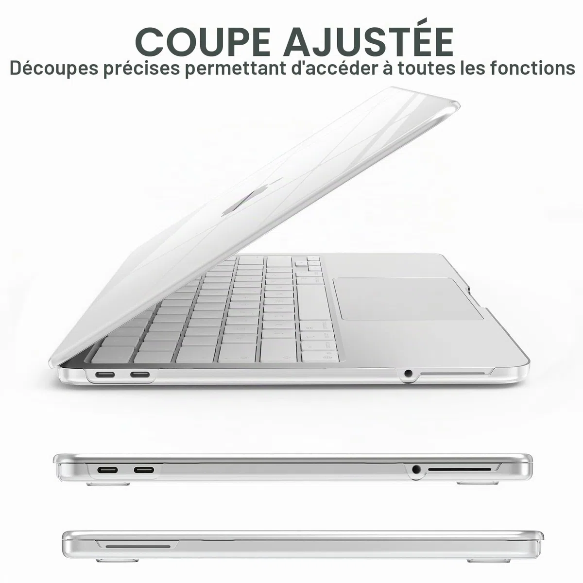 AKIT Compatible avec MacBook Neo 13" Version 2026, Coque Rigide en Plastique Ultra Fine pour Ordinateur Portable + Protecteur d'écran + Protection de Clavier pour MacBook Neo 13" A3404, Transparent