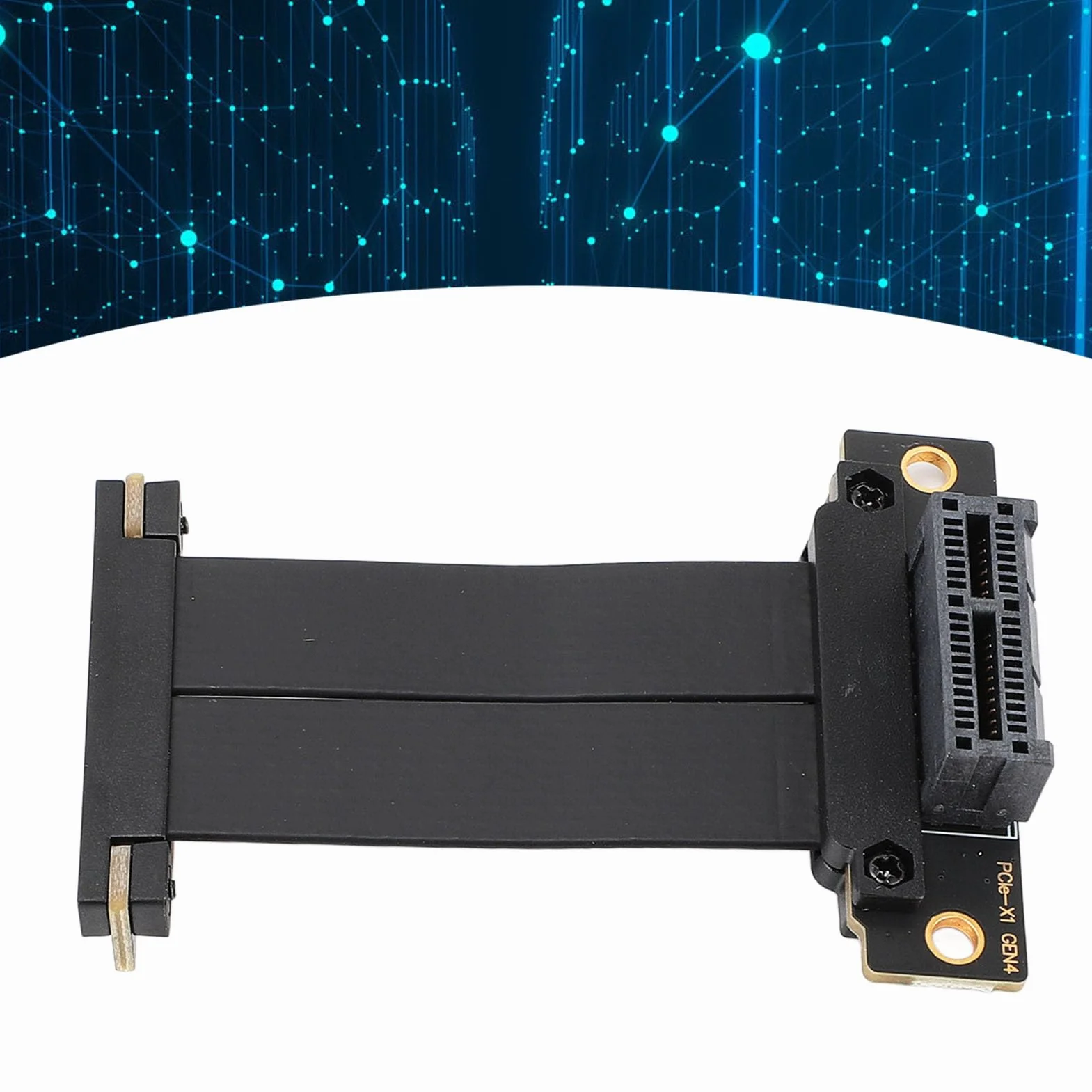 PCIe 4.0 X1 Extension Cable Riser Kabel Dual 90 Degrés Câble de Colonne Vertulaire du GPU à Angle Droit pour M.2, WiFi, Firewire, USB, Sound Cards (5 cm)