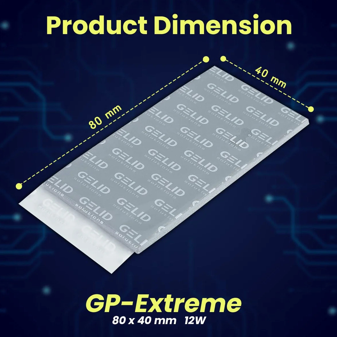 Gelid Solutions GP-Extreme 80x40x3.0mm (2pcs)-Pads Thermiques 12W-Excellente Conduction Thermique-Comble les Espaces Idéal Installation Facile