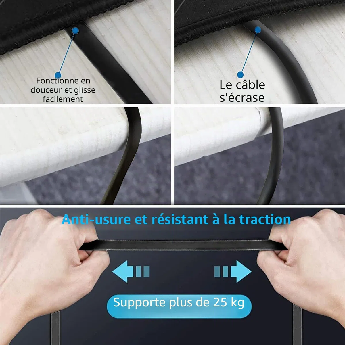 Soibke Cable Ethernet 40m, RJ45 Cat 6 Câble Réseau LAN Haut Débit Fibre Plat 1000Mbit/s Extérieur Intérieur, Fil Ethernet Noir Câble Internet Gigabit Cable Wifi 40m pour Routeur Modem