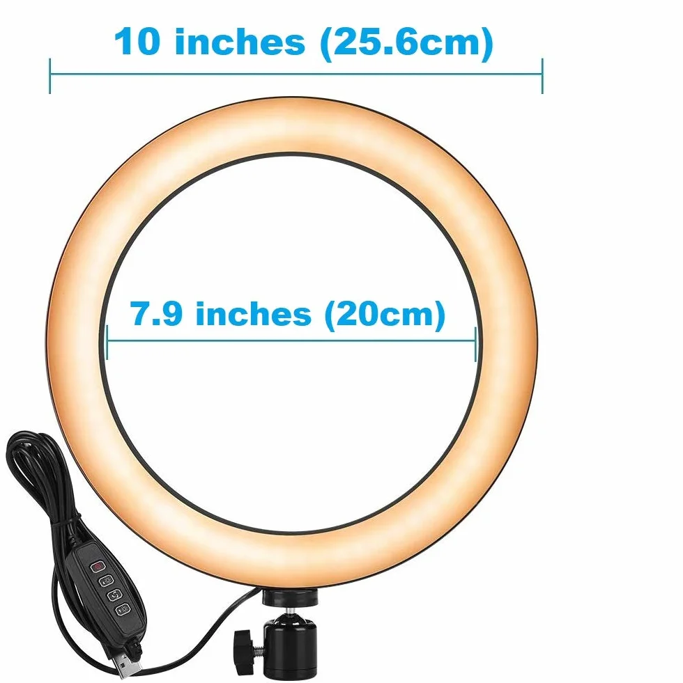 Support lumineux pour webcam, anneau lumineux de 26 cm avec support de bureau et support magnétique compatible avec Logitech C920 StreamCam C922 C930 C925 C615 BrioWebcams