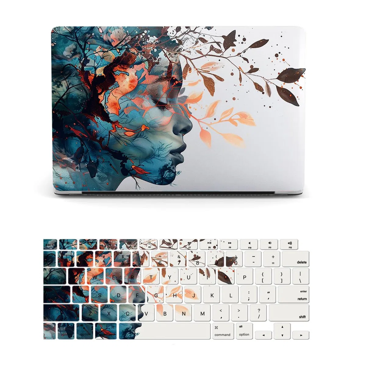 Coque Compatible avec Macbook Air 13 Pouces A2337 M1 A2179 A1932 avec Touch ID 2020 2019 2018, Housse Étui Rigide de Protection Mat en Plastique & Protection Clavier,Blanc