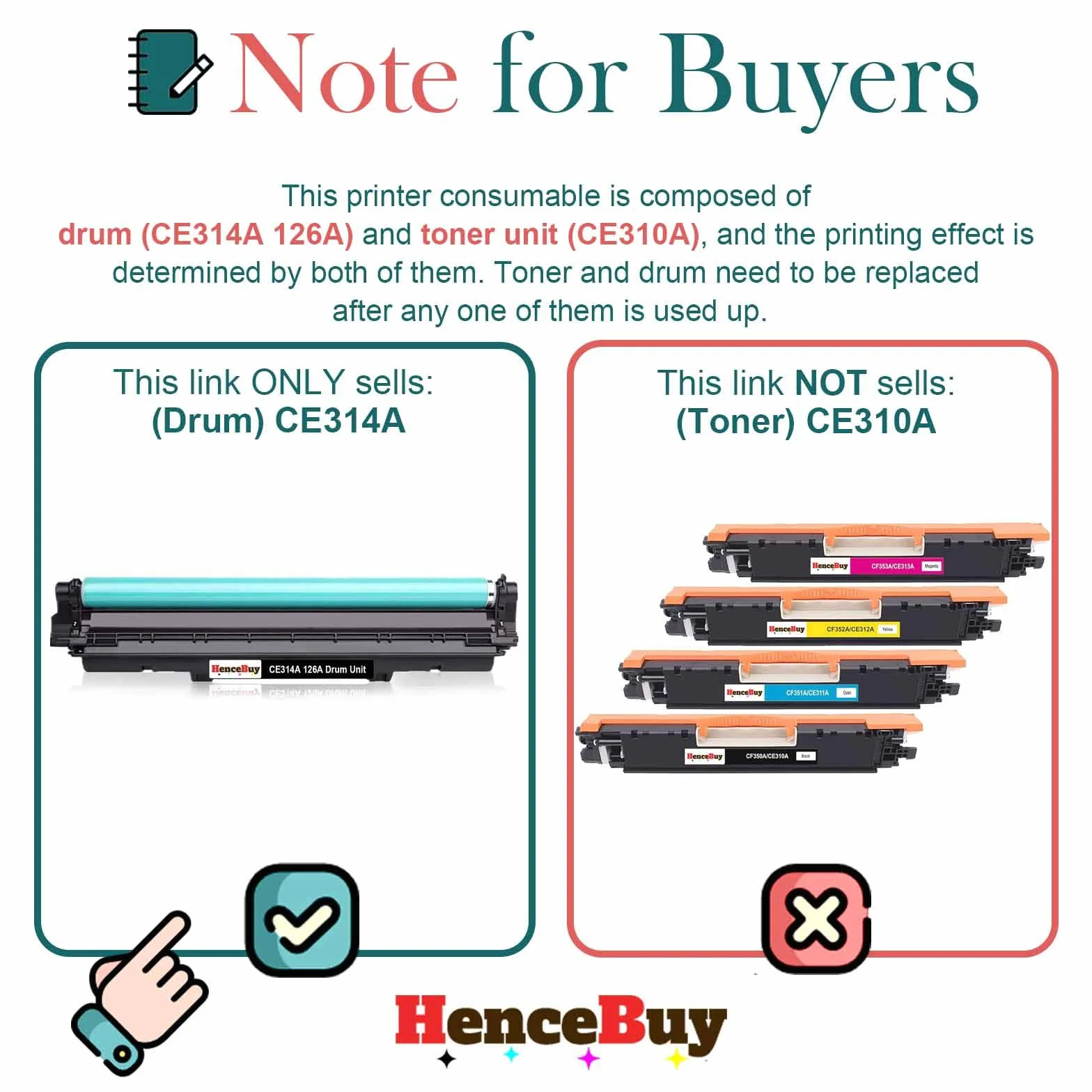 126A CE314A Tambour d'imagerie Compatible pour Imprimante HP Color LaserJet Pro CP1025 CP1025nw Pro 100 Color MFP M175 M175a M175nw TopShot LaserJet Pro M275 Noir