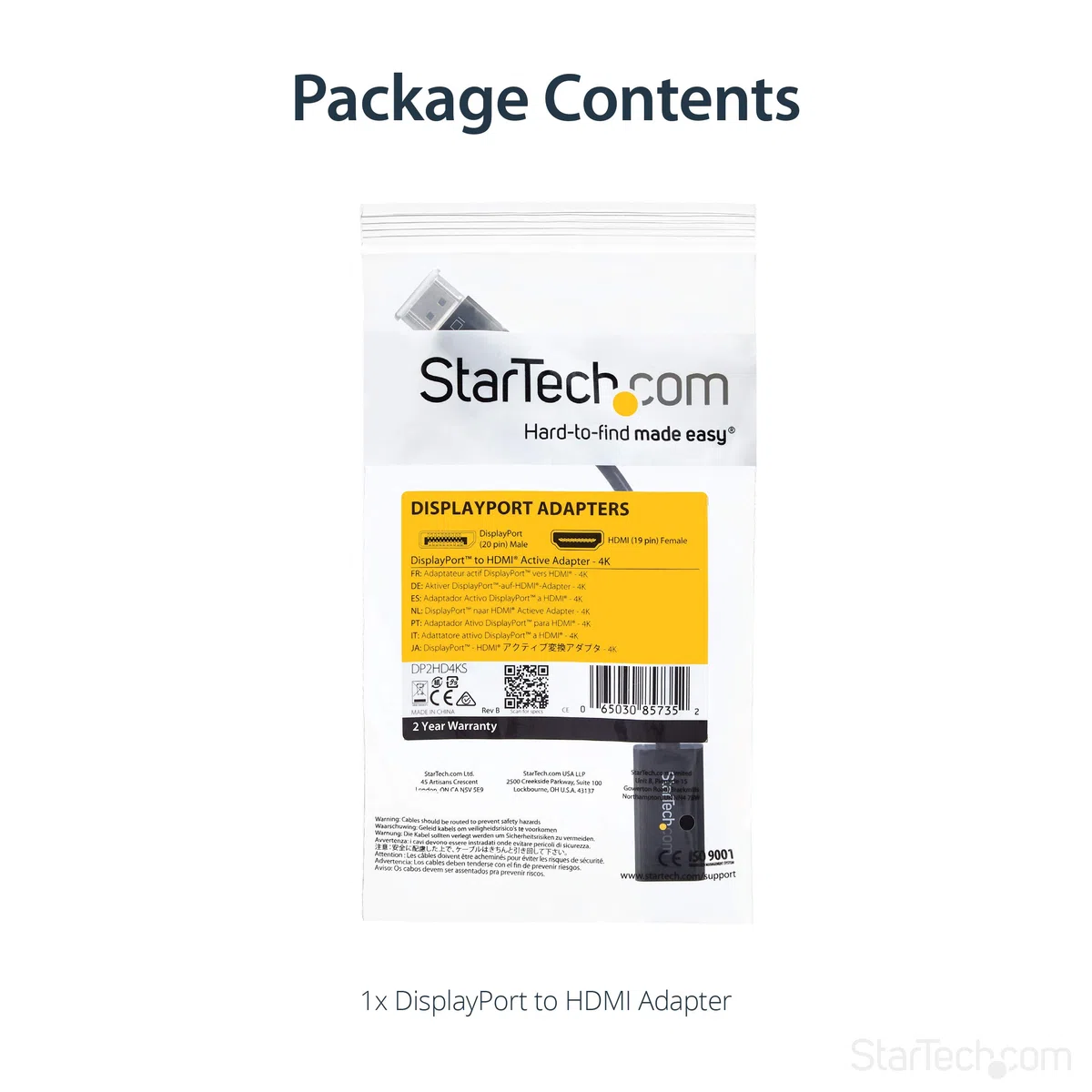 StarTech DisplayPort 1.2 Adaptateur HDMI - Noir