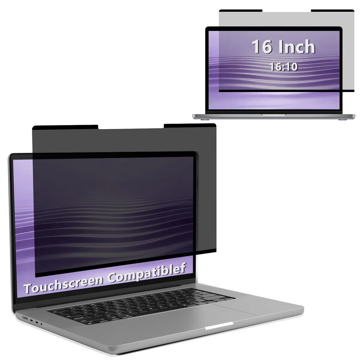 16 Pouces Filtre de Confidentialité Amovible Premium, Film Protecteur d'écran, Privacy Anti Espion Filtre, Anti-Lumière Bleu Film de Protection pour Moniteur Tactile 16" 16:10