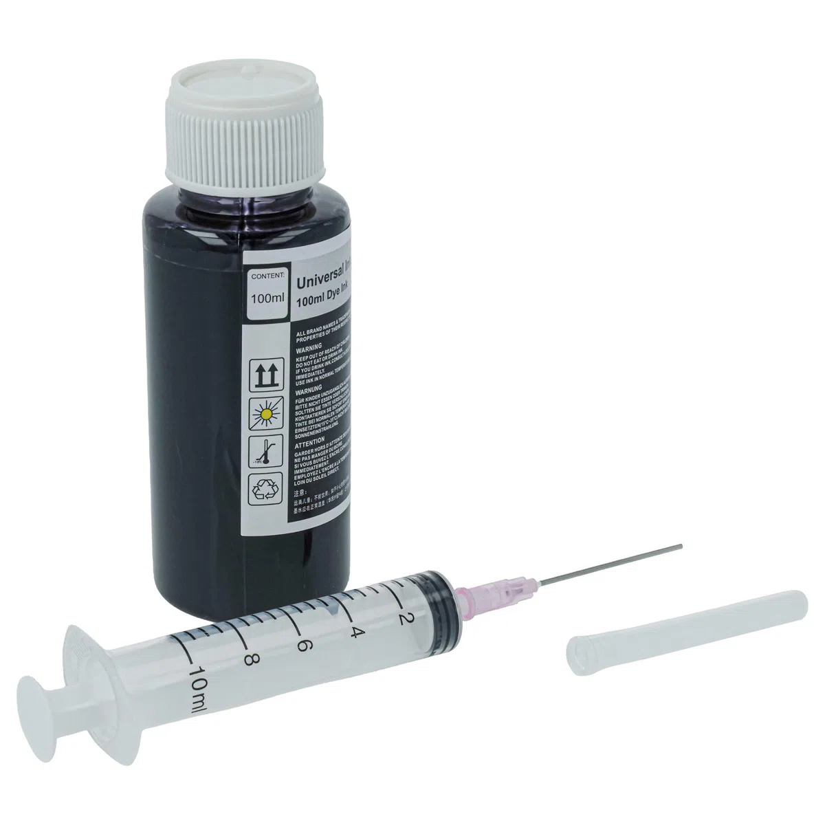 vhbw Encre de Recharge pour imprimante - Encre Rechargeable Dye Noir, 100ml