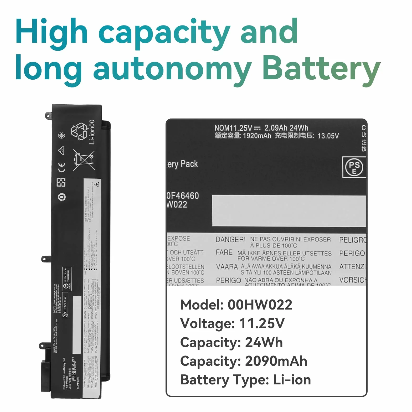 K KYUER 24Wh 00HW022 00HW023 Batterie pour Lenovo ThinkPad T460S T470S 20FA 20F9 20HF 20HG 20JT 20F9003SGE 20FA003GGE 20F90042GE 20FA0046PB 20HGS00V00 20HF004UGE 00HW036 SB10F46460 SB10F46461 Battery