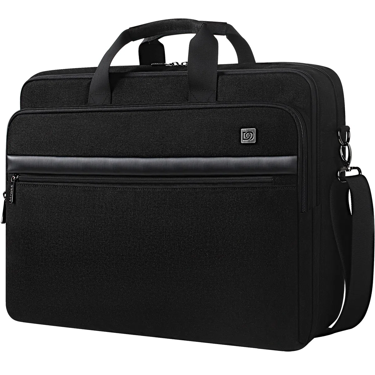 DOMISO Sac à bandoulière pour ordinateur portable 17,3" - Grande capacité - Noir