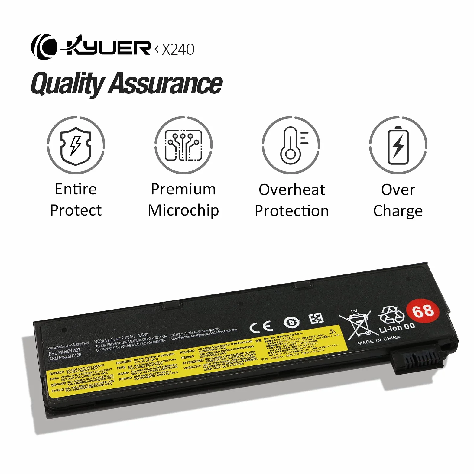 68 Batterie pour Lenovo ThinkPad T440 T440S T450 T450S T460 T460P T470P T550 T560 W550 W550S L450 L460 L470 X240 X250 X260 X270 P50S A275 K2450 K21-80 45N1124 45N1125 45N1130 45N1135 45N1136 45N1777