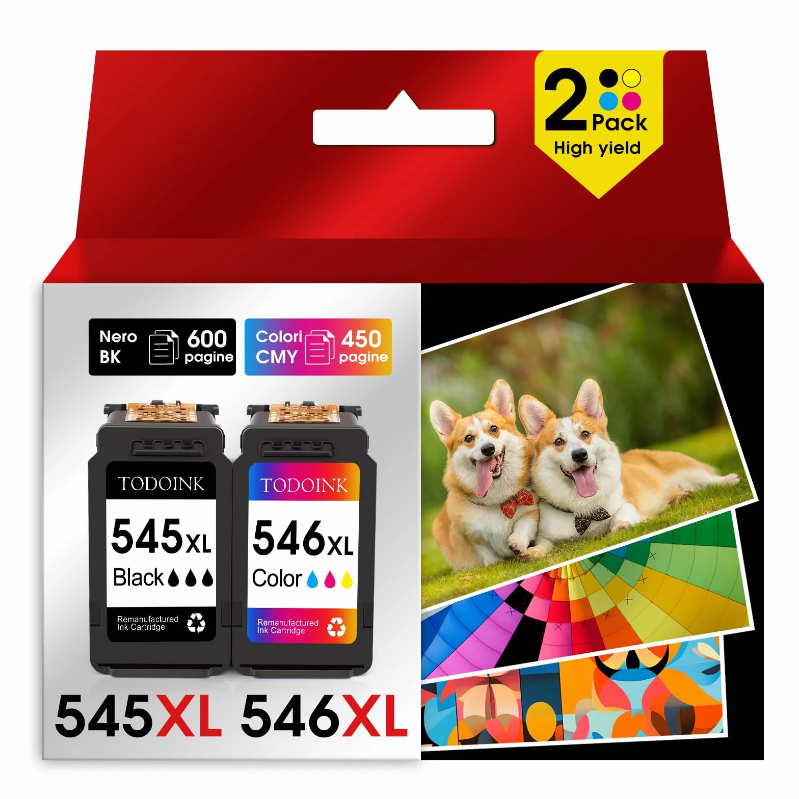 545XL 546XL Cartouches d'encre de Rechange pour Canon 545 546 XL - Lot de Plusieurs Cartouches pour MX490, MX495, MG2550s, MG2550, TS3150, TS3151, TS3350, TR4550, TR4551