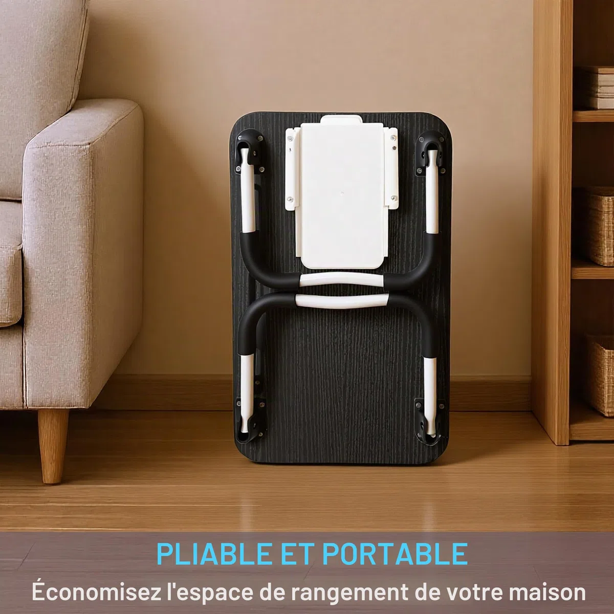 Small Bureau de lit pour Ordinateur Portable, 48 X30 CM Plateau Repas pour Petit-déjeuner au, Travail et Étude, Bureau à Domicile, Support pour canapé lit (Small Black 48x30)