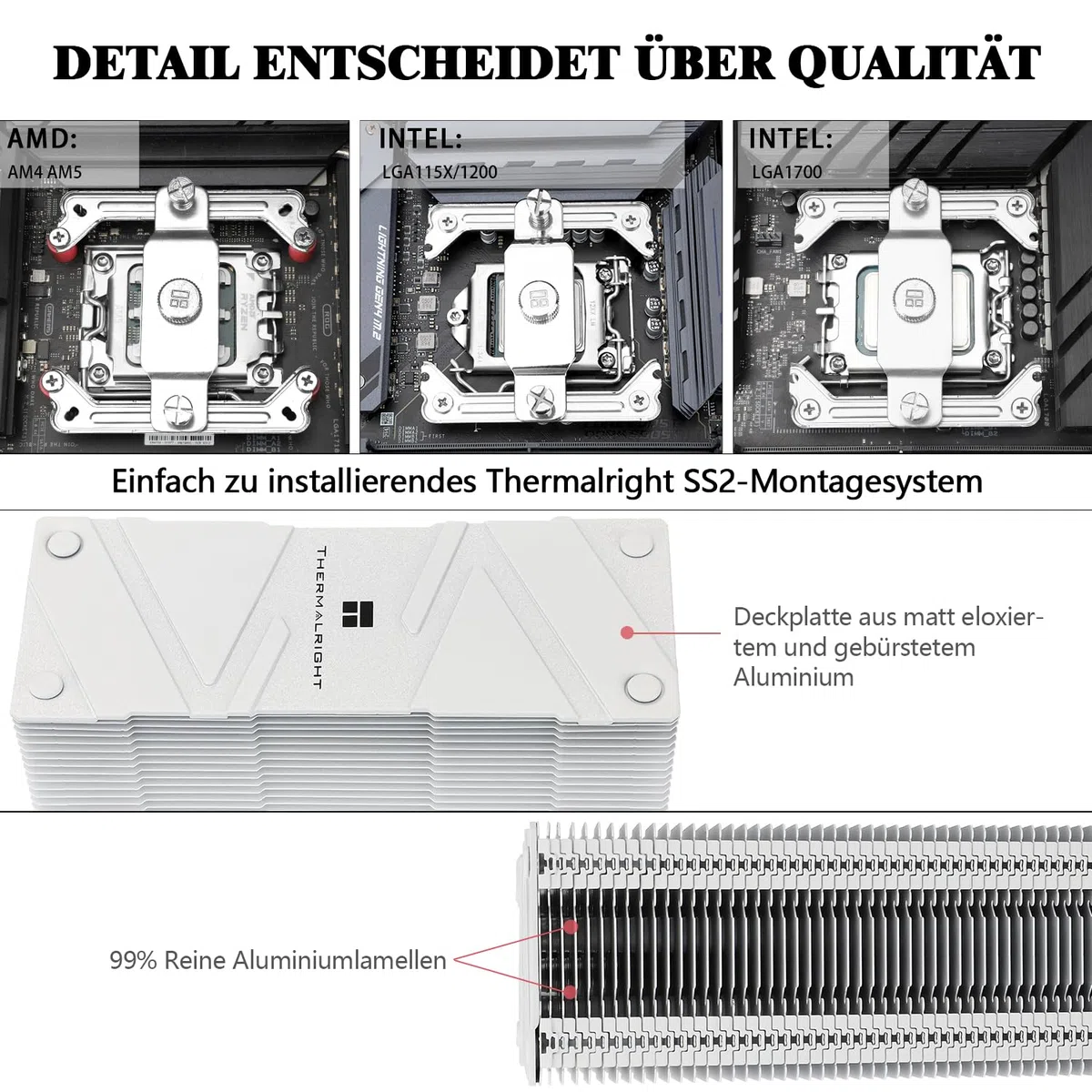 Thermalright Assassin Spirit 120 EVO Refroidisseur de processeur ARGB blanc, 4 caloducs, avec ventilateur TL-S12W-S PWM silencieux, compatibilité AMD, AM4, AM5, Intel 1700, 1150, 1151, 1200