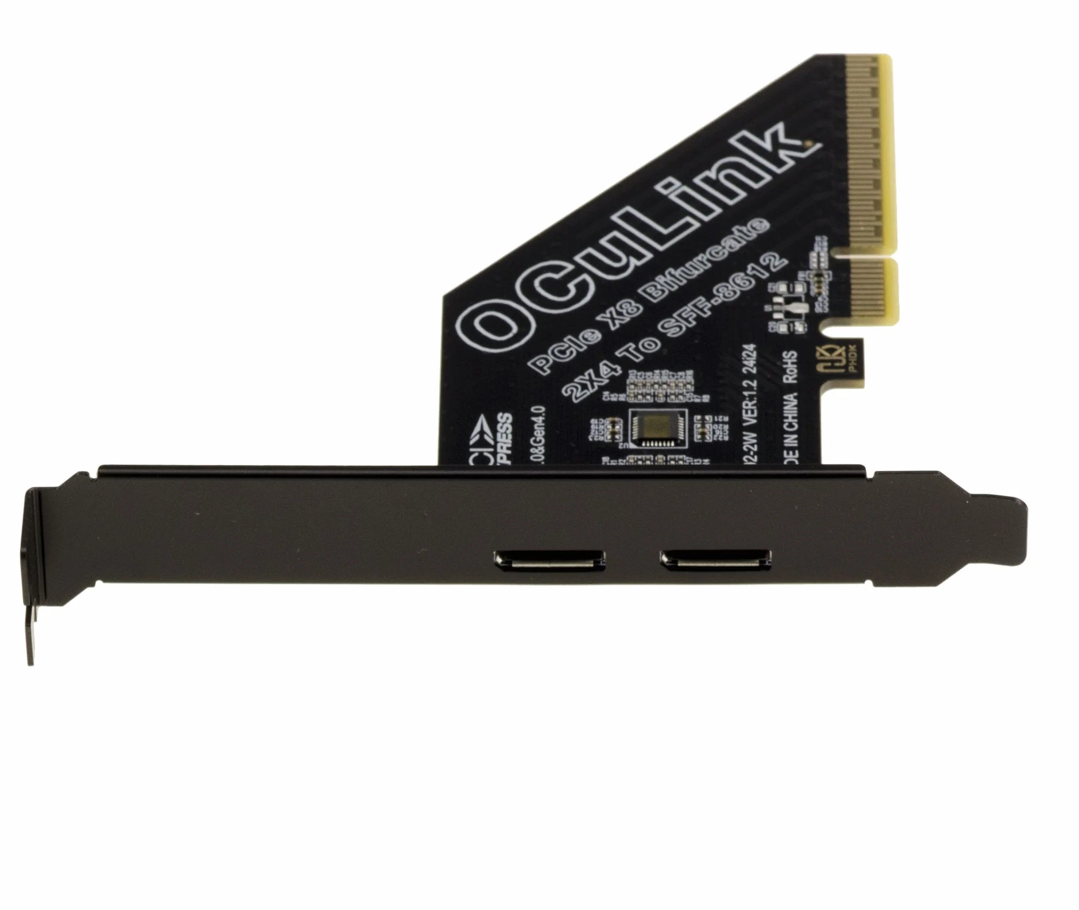 KALEA-INFORMATIQUE Carte PCIe Gen4 x8 vers 2 Ports Oculink | Carte PCIe Gen4 vers 2 ports Oculink pour bifurcation