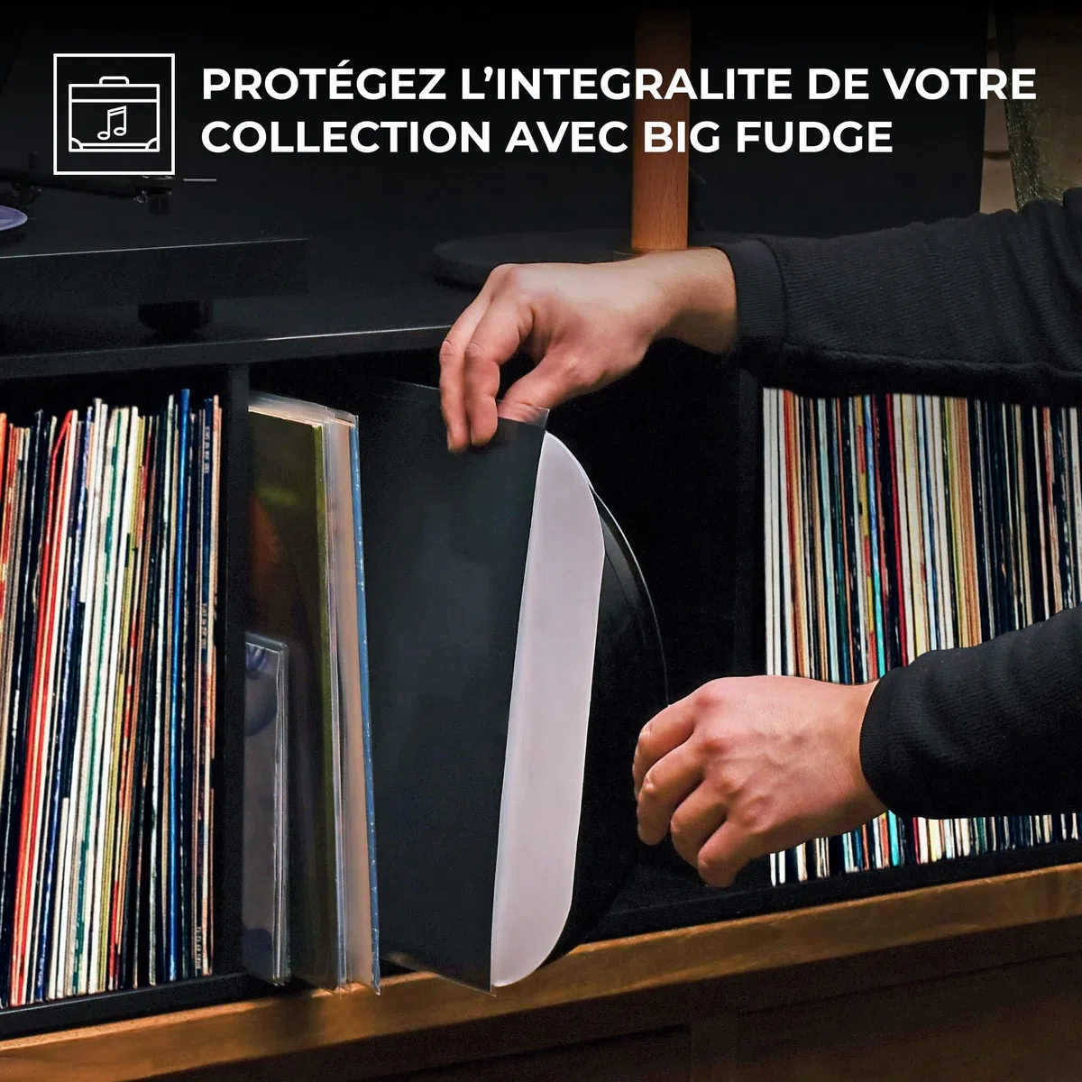 Big Fudge Pochettes intérieures pour Disques Vinyles - 30.5cm x 50 Pièces - Papier Épais et sans Acide Protection de Vinyle - Pochette Intérieure Antistatique Disque 33 Tours