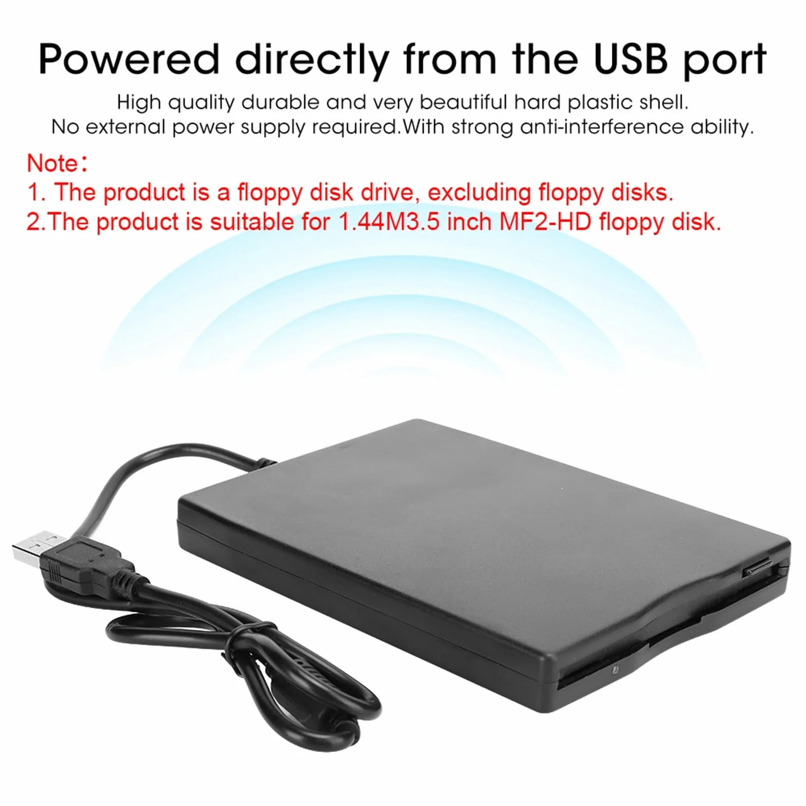 Goshyda Disque de Lecteur de Disquette Externe 3,5 Pouces Lecteur de Disquette Ultra-Mince sans Alimentation Externe pour Ordinateurs de Bureau et Portables