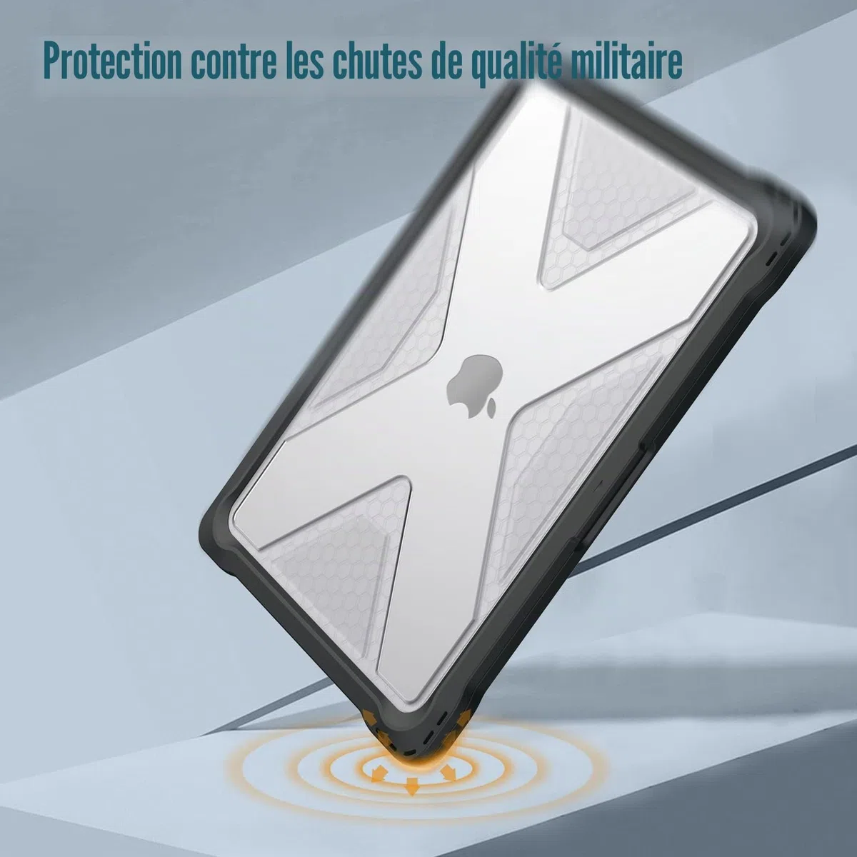 FINTIE Coque Compatible avec MacBook Air 13.6 Pouces M5 M4 M3 M2 (2026/2025/2024/2022) - Etui Rigide Robuste avec Bords Antichoc, Housse Hybride Protection Renforcé, Noir