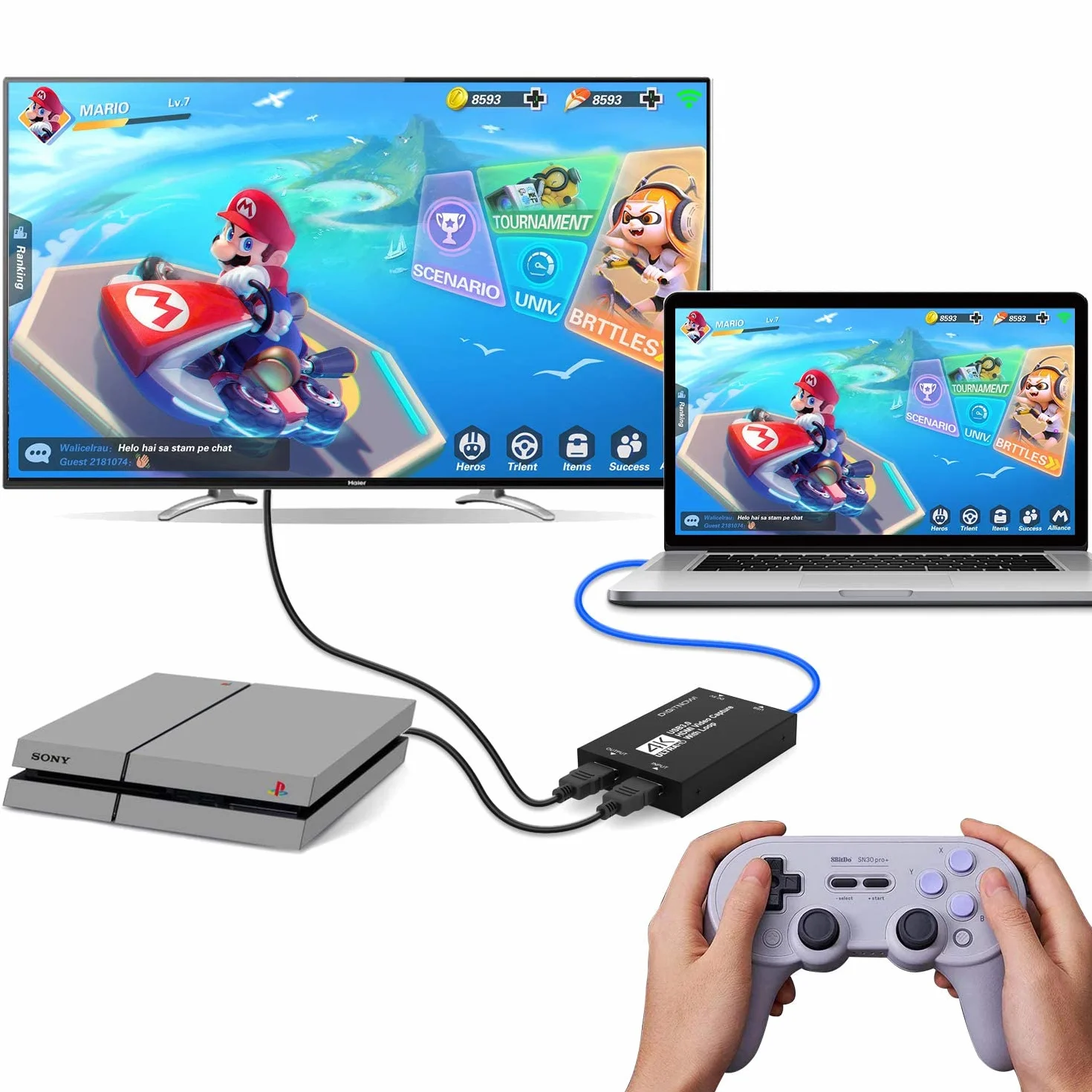 DIGITNOW!Carte de Capture HDMI 4k,Capture 1080p60, Enregistrement Audio Vidéo Grabber Numériseur Full HD 1080P pour PS5, PS4, Xbox Series X/S, Xbox One, Nintendo Switch