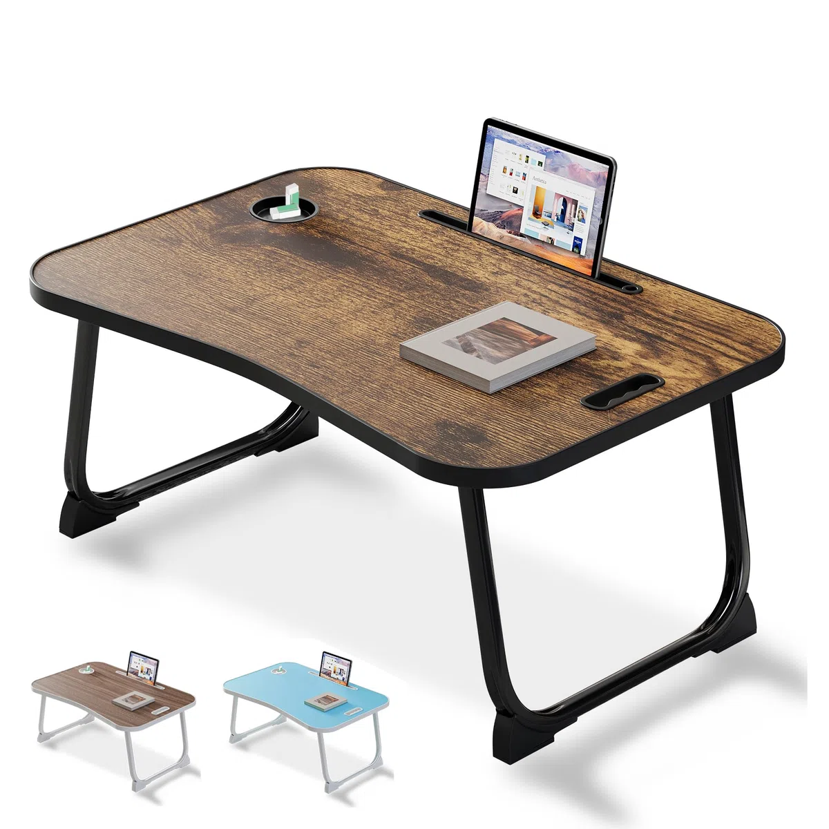 Table de lit pour Ordinateur, Table pour Lire, écrire, Plateau-Repas au lit, sur Le canapé Ainsi qu'à la Maison et au Bureau (Yellow)