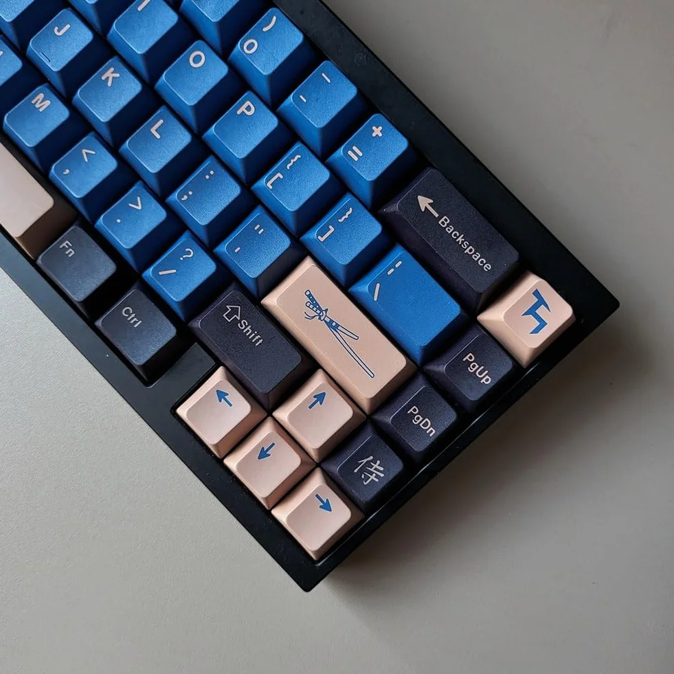 Ginobili Touches de Clavier PBT Profil Cherry Blue Samurai Big Set pour Claviers Mécaniques