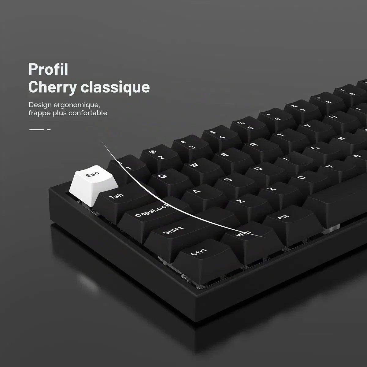 Lot de 168 touches en PBT Double Shot personnalisées, blanc sur noir, clavier mécanique avec profils Cherry pour commutateurs Cherry Gateron MX