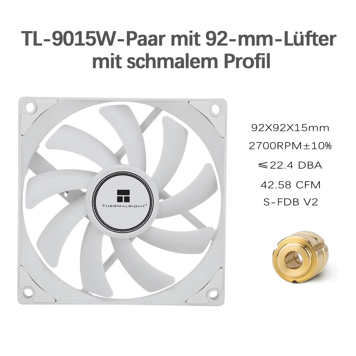 TR-Thermalright AXP90 X47 Blanc Refroidisseur de CPU, Ventilateur Silencieux 92mm Bas Profil-2700tr/min, pour AM4/AM5, Intel LGA1851/1700/115x/1200, Refroidisseur PC Bas Profil pour ITX